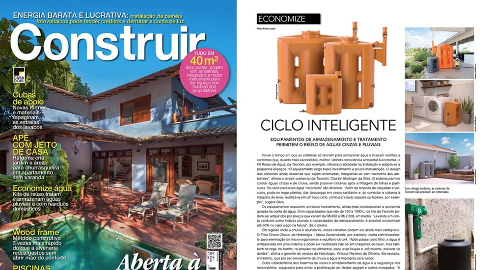Kits Reúso de Água Tecnotri na Revista Construir