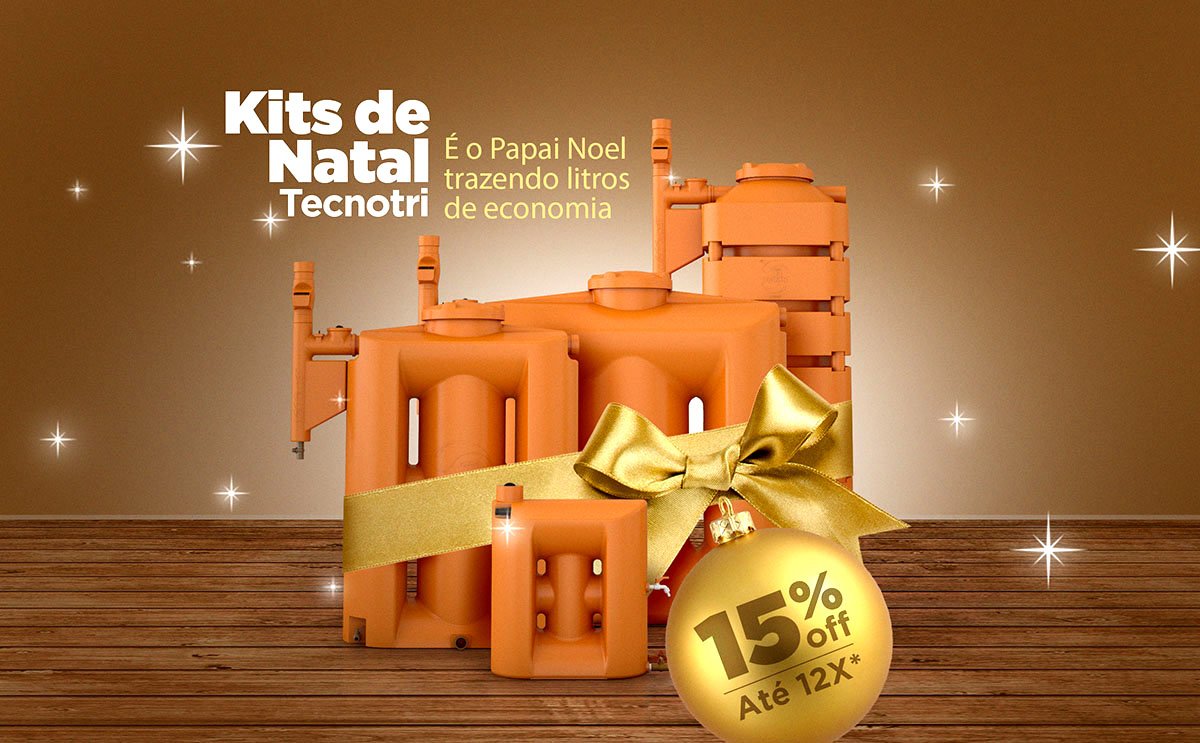 Kits de Natal Tecnotri. É o Papai Noel trazendo litros de economia