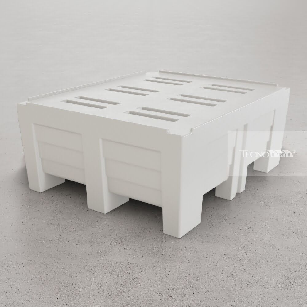 Pallet Plástico 1050×1250 PBRII 50cm Altura. PL075 Pallet Ergonômico